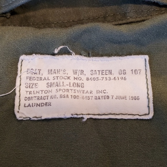 Jacket, Olive Green, Military Issue 1960s - 1970s - Picture 6 of 6